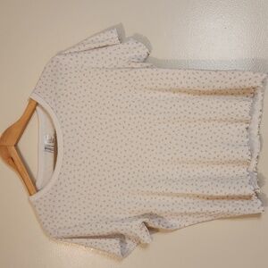 Divided White Ribbed Top